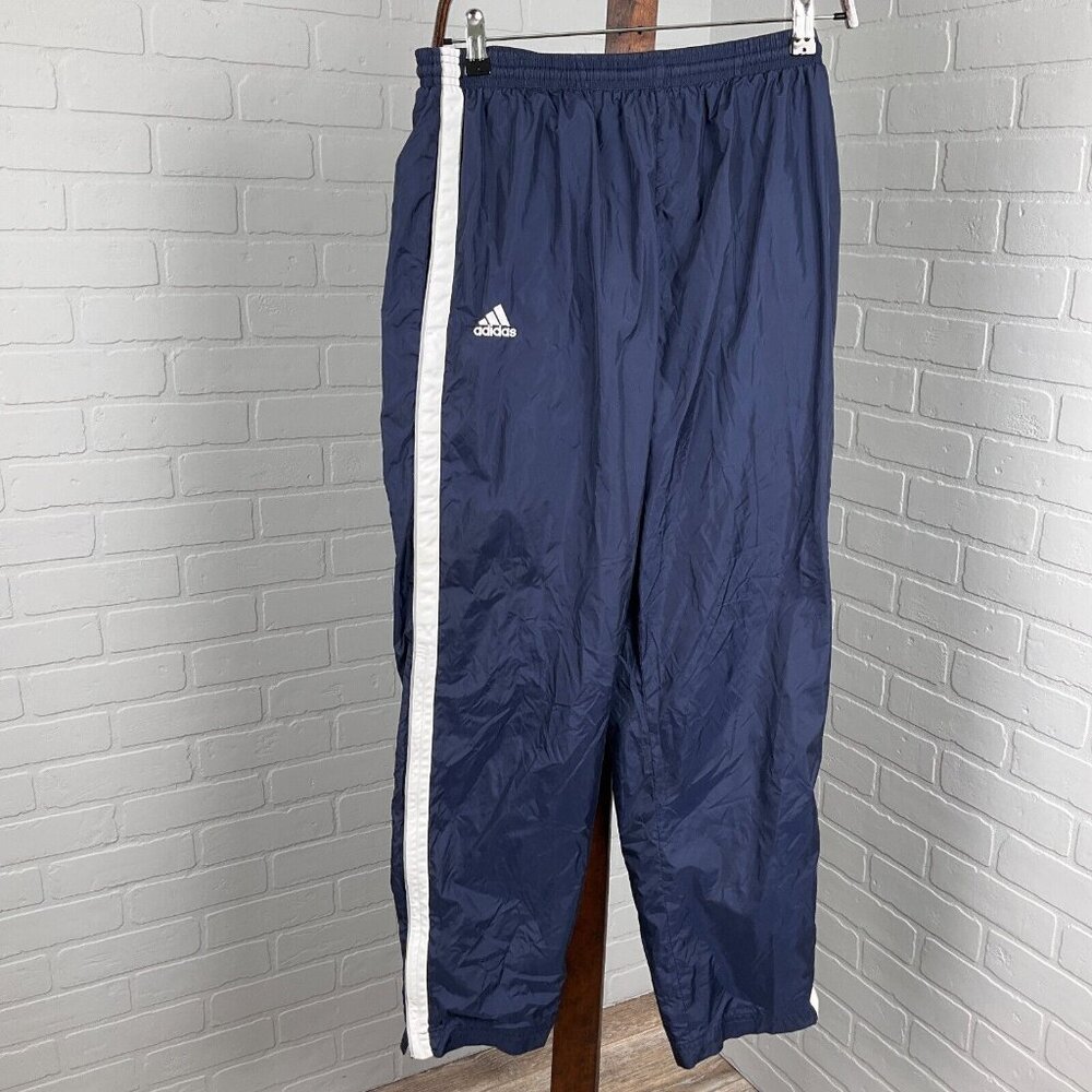 adidas Navy Blue Track Pants with White Stripe